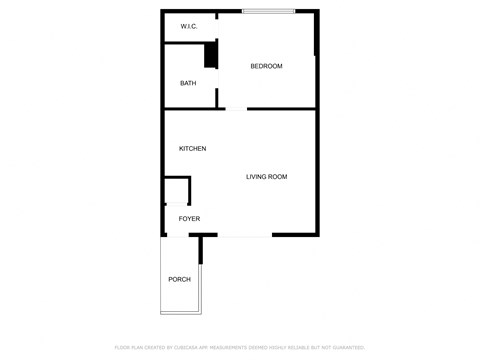 Floor plan for 1 bed, 1 bath, 540 sqft